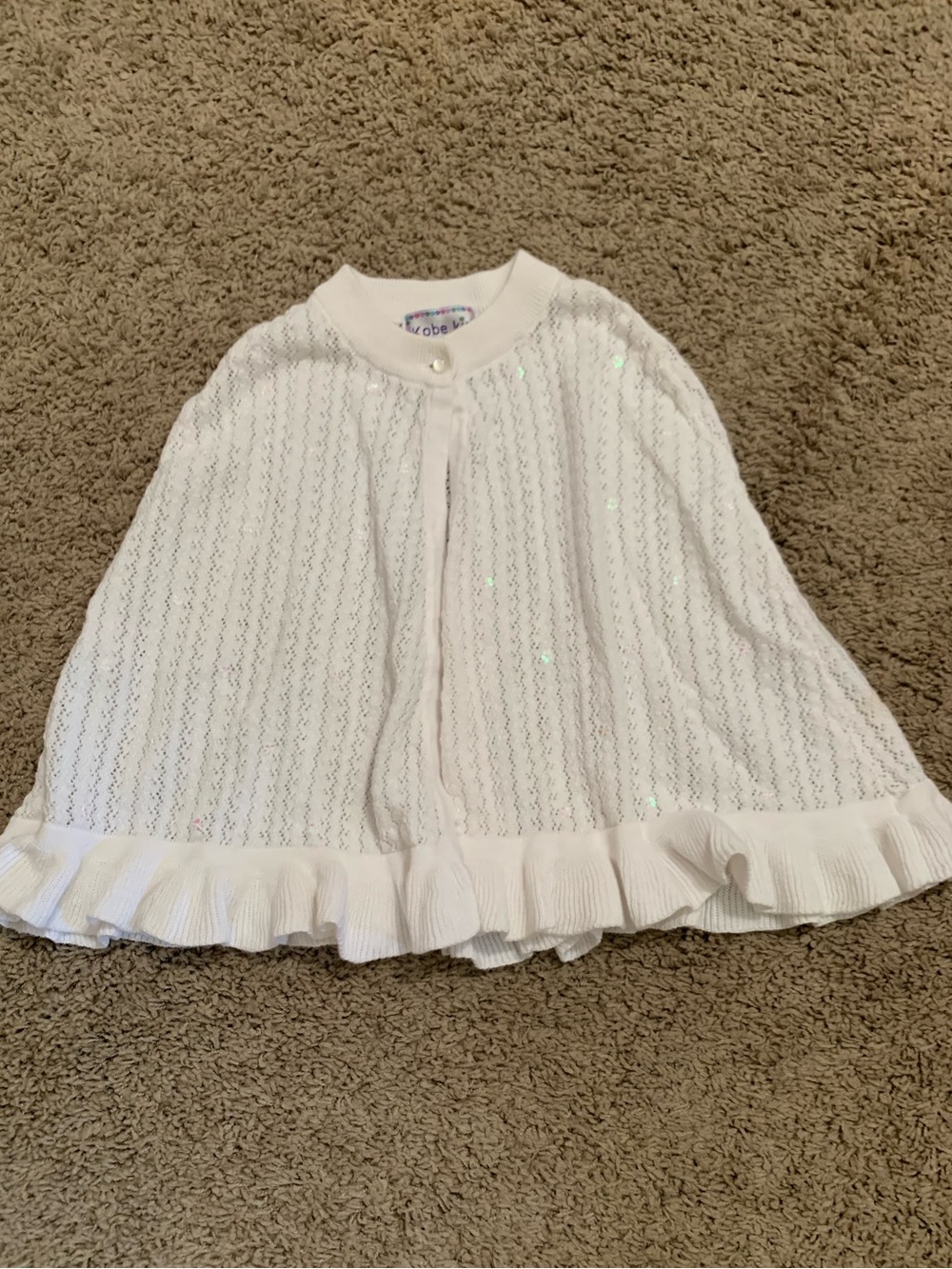 Girl’s Kobe Kids Sweater Shawl White One Size Fits All